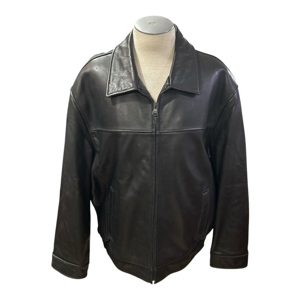 Dockers Mens Leather Jacket XXL Black
